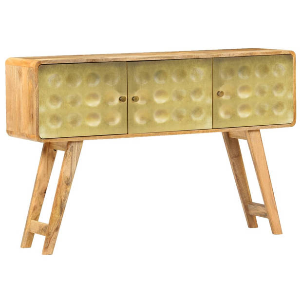 The Living Store Retro Dressoir - Massief Mangohout - 120 x 30 x 80 cm - Gouden Opdruk