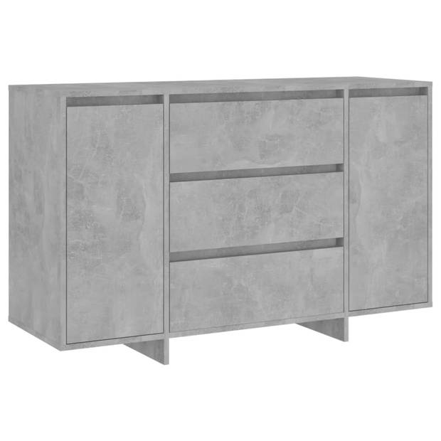 The Living Store Dressoir Betongrijs 120 x 41 x 75 cm - 2 deuren en 3 lades