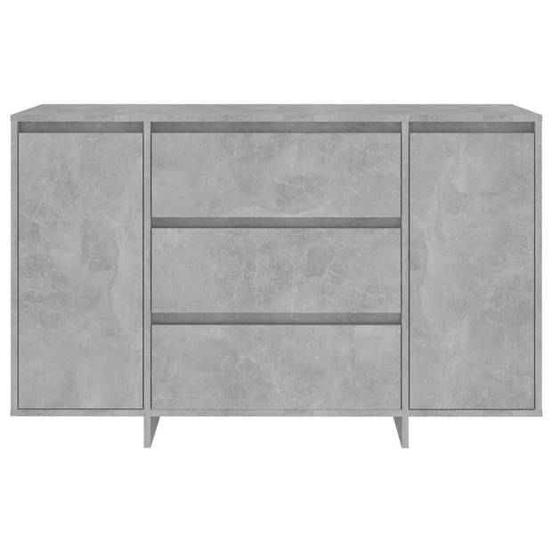 The Living Store Dressoir Betongrijs 120 x 41 x 75 cm - 2 deuren en 3 lades