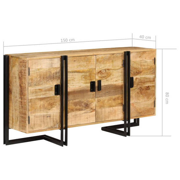 The Living Store Dressoir - Mangohout - Industriële stijl - 150 x 40 x 80 cm - Met opbergruimte