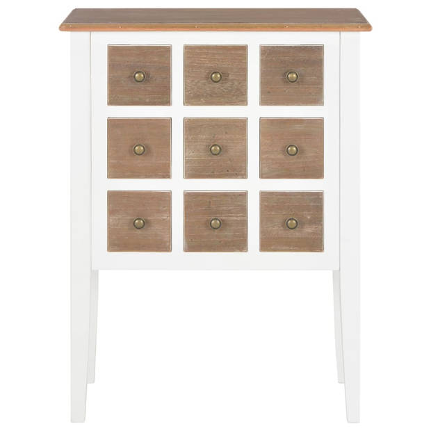 The Living Store Dressoir Franse stijl - 54 x 30 x 80 cm - Massief hout met 9 lades