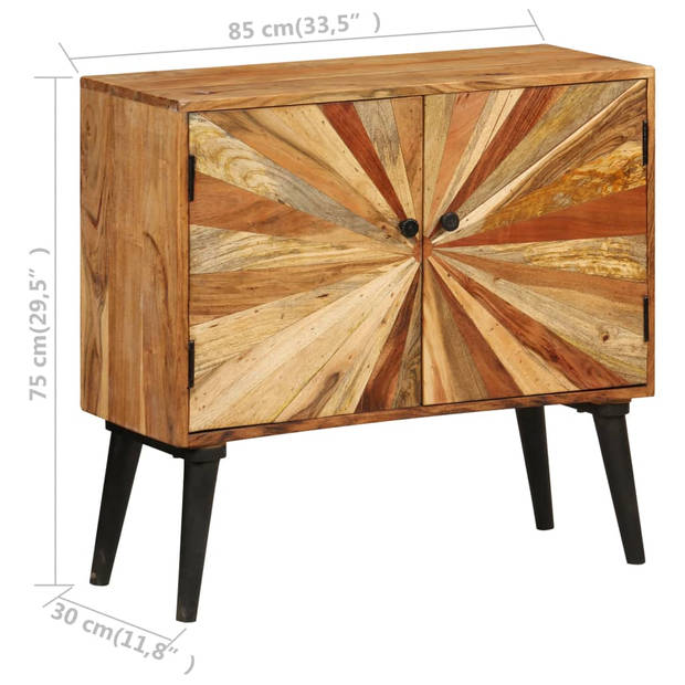 The Living Store Dressoir Mangohout - 85 x 30 x 75 cm - Gepolijst - geverfd en gelakt