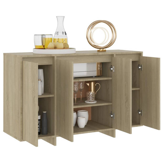 The Living Store Dressoir Bijzetkast - 120x41x75 cm - Sonoma eiken - Montage vereist