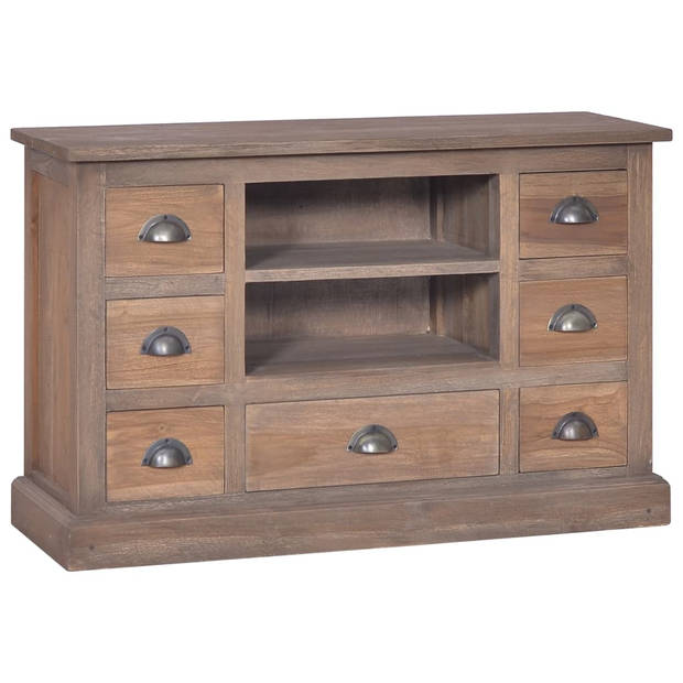 The Living Store Dressoir - Koloniale Stijl - Teakhout - 90x30x58cm - Met 7 lades en 2 vakken