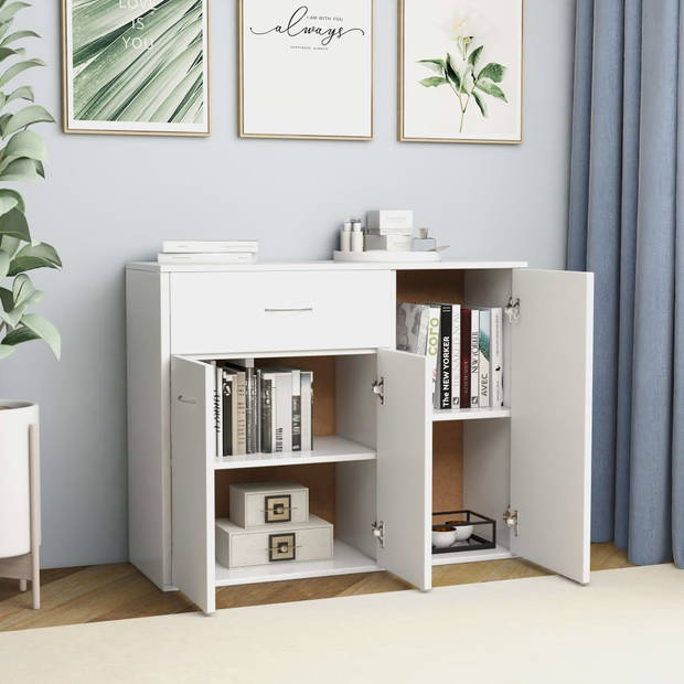 The Living Store Dressoir Nordic - Wit - 88 x 30 x 70 cm - Minimalistisch design