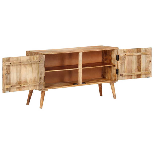 The Living Store Dressoir Mangohout - 110 x 30 x 60 cm - Wit - Opbergruimte - Eenvoudig montage - Uniek design