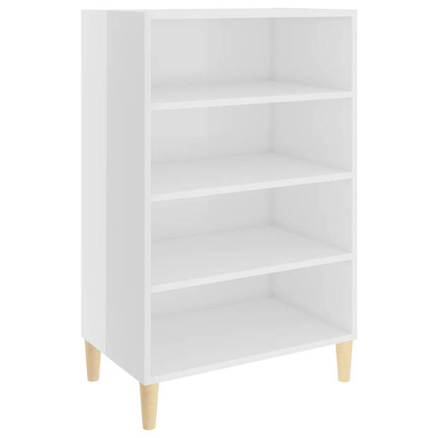 The Living Store Dressoir - Hoogglans wit - 57 x 35 x 90 cm - Stevig en duurzaam - 4 schappen