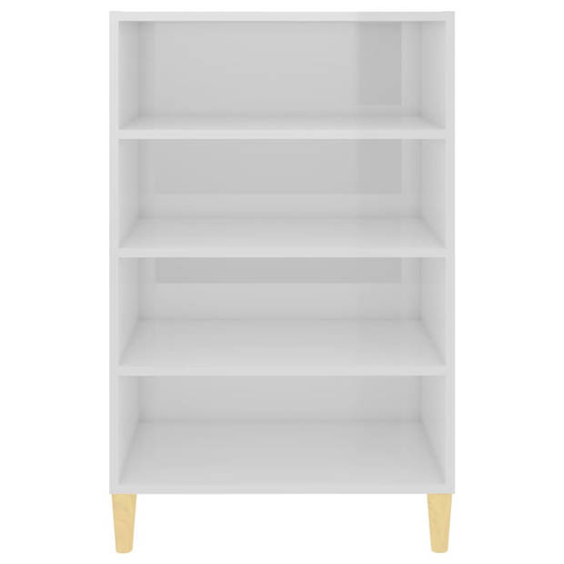 The Living Store Dressoir - Hoogglans wit - 57 x 35 x 90 cm - Stevig en duurzaam - 4 schappen