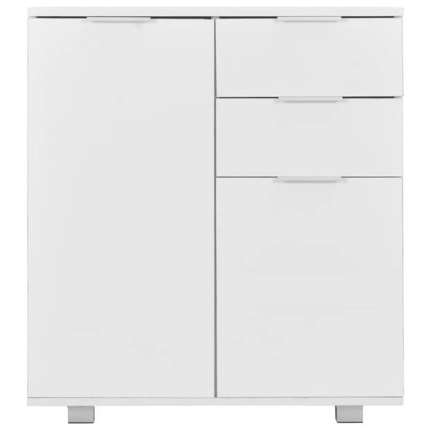 The Living Store Dressoir Kast - Wit - 71 x 35 x 80 cm - Hoogglans