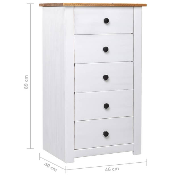 vidaXL Dressoir Panama Range 46x40x89 cm grenenhout wit