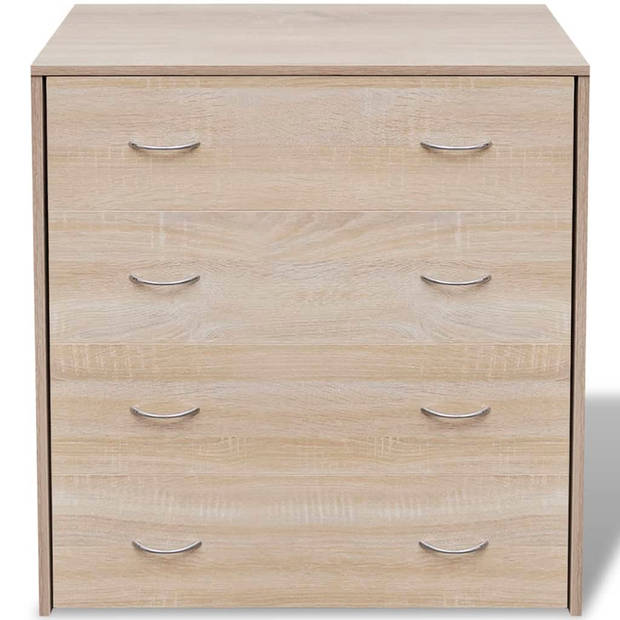 The Living Store Dressoir - Eiken - 60 x 30.5 x 71 cm - 4 lades