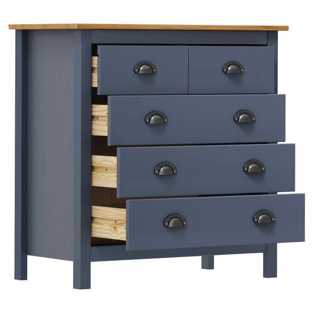 The Living Store Hill Dressoir - 79 x 40 x 80 cm - 5 lades - Massief grenenhout