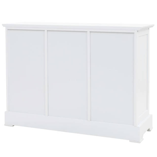 The Living Store Dressoir - Wit - MDF - 105 x 35 x 77.5 cm - Met 3 lades en 3 deuren