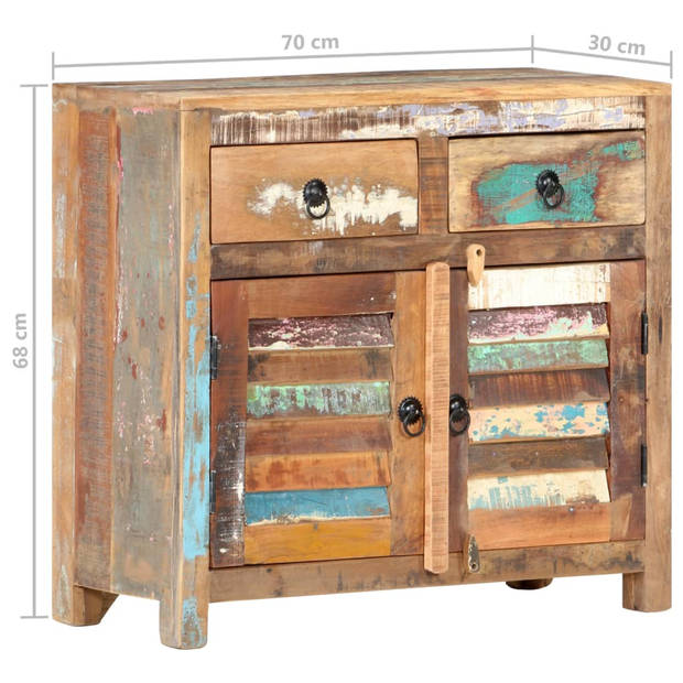 The Living Store Dressoir - Gerecycled hout - 70 x 30 x 68 cm - 2 deuren en 2 lades