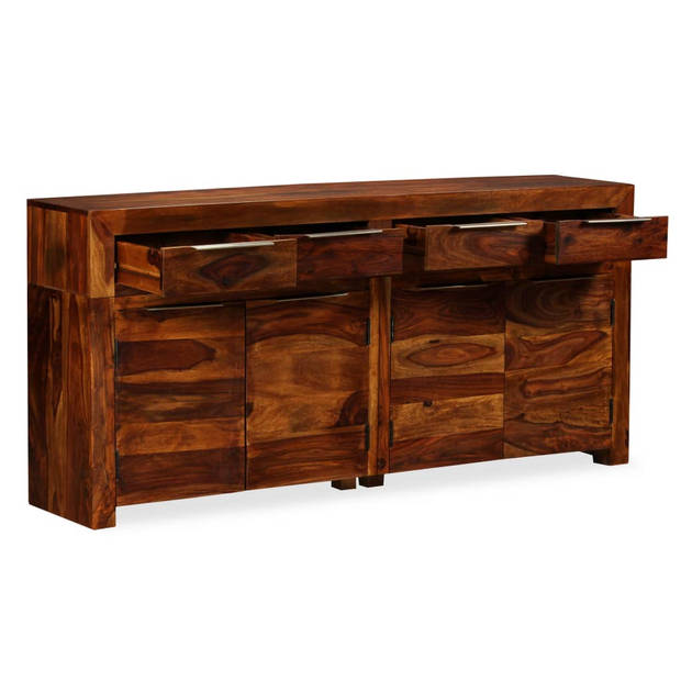 The Living Store Sheesham Dressoir - 160 x 35 x 75 cm - Bruin - Massief hout