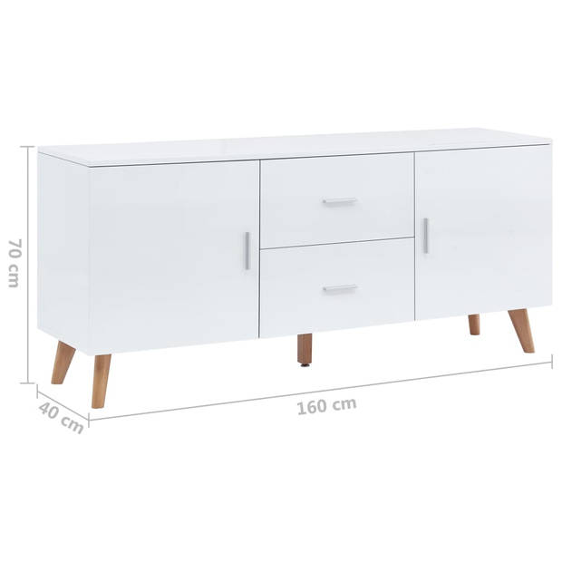 The Living Store Dressoir - Modern - Diverse opbergmogelijkheden - 160 x 40 x 70 cm