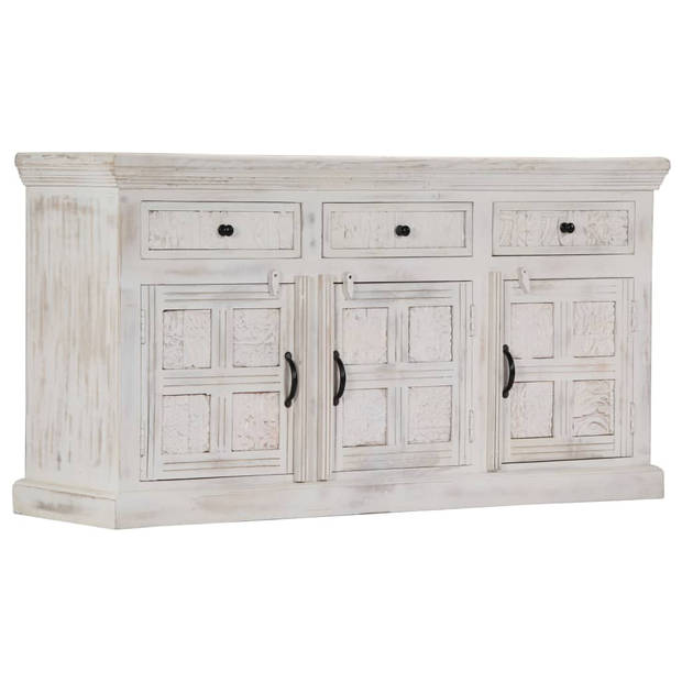 The Living Store Dressoir Mangohout - 140x40x74 cm - 3 lades en 3 deuren