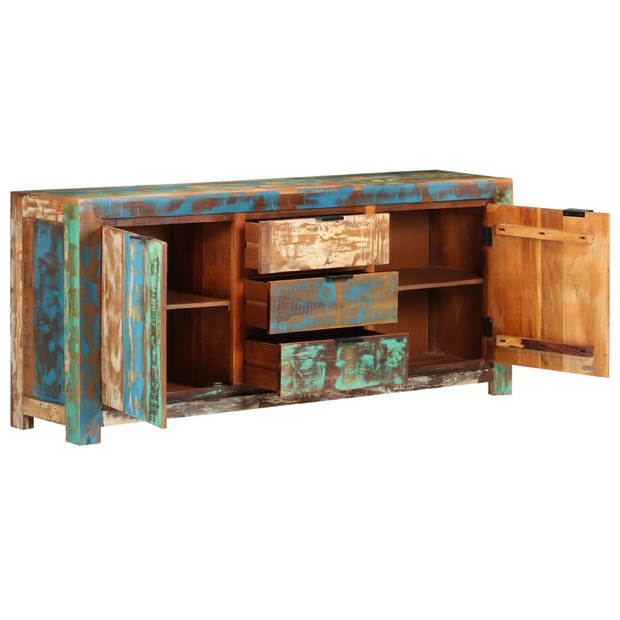 The Living Store Houten dressoir - opbergkast 2 deuren 3 lades - 175 x 40 x 75 cm - Gerecycled hout