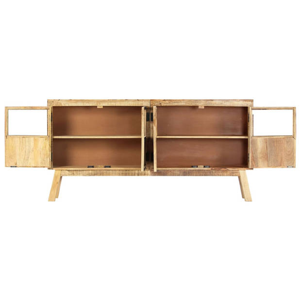 The Living Store Dressoir - 2 deuren - 160 x 30 x 80 cm - Massief ruw mangohout