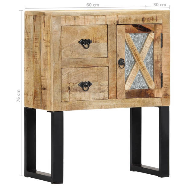 The Living Store Houten Dressoir - Massief Mangohout - 60 x 30 x 76 cm - 1 deur en 2 lades