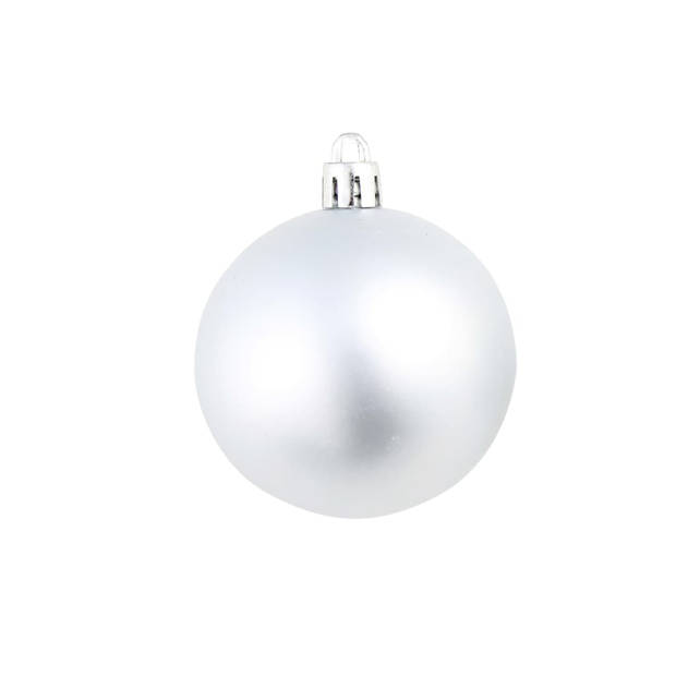 The Living Store Kerstballen - Glanzend - Kunststof - 3 cm - 4 cm - 6 cm - Zilver