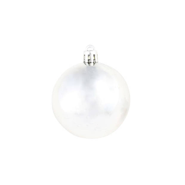 The Living Store Kerstballen - Glanzend - Kunststof - 3 cm - 4 cm - 6 cm - Zilver