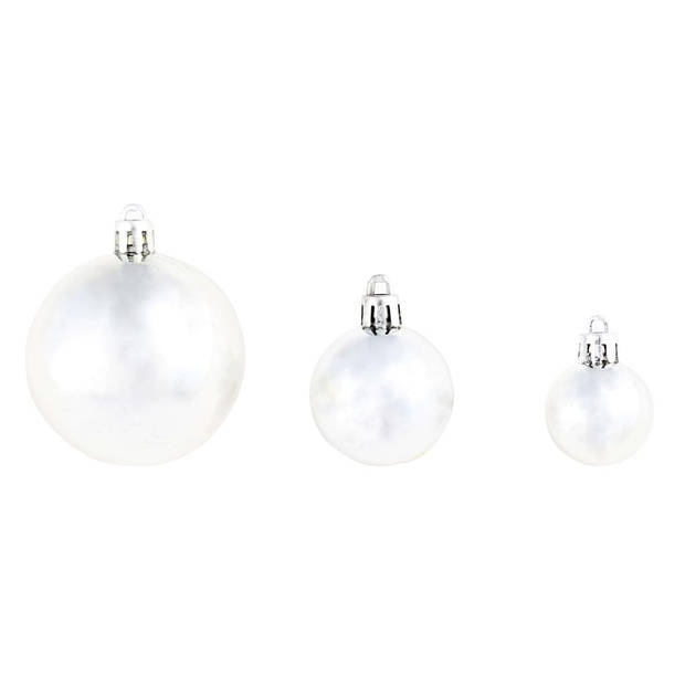 The Living Store Kerstballen - Glanzend - Kunststof - 3 cm - 4 cm - 6 cm - Zilver