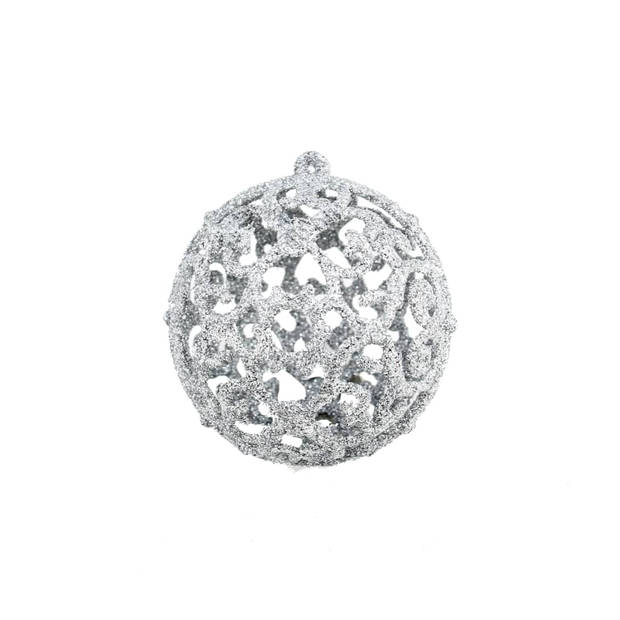 The Living Store Kerstballen - Glanzend - Kunststof - 3 cm - 4 cm - 6 cm - Zilver