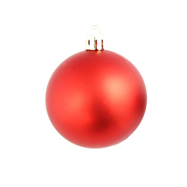 The Living Store Kerstballen Rood - Kunststof - 3 cm - 4 cm - 6 cm - Draad meegeleverd