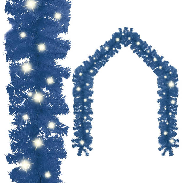 The Living Store Kerstslinger - Blauw PVC - 10m - LED-verlichting - 150 LEDs - 900 takken