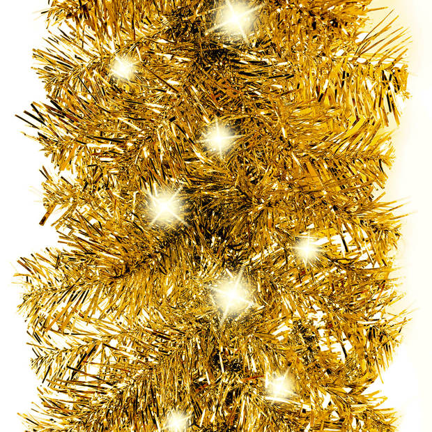 The Living Store Kerstslinger 75 LEDs 5m - Goud PVC - 450 takken - 5 V DC 4W - USB aansluiting