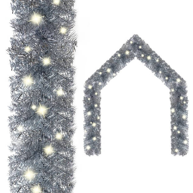 The Living Store Kerstverlichting - Guirlande 10m - 150 LEDs - 900 takken - Zilver - PVC