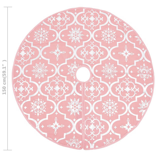 The Living Store Kerstboomrok - Deluxe - Roze - 150 cm - Inclusief kerstsok