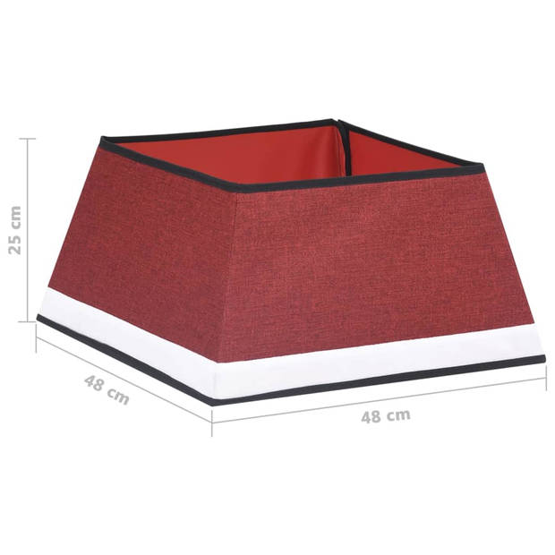The Living Store Kerstboomkraag - Rood/Wit - 25cm - Stof/Karton