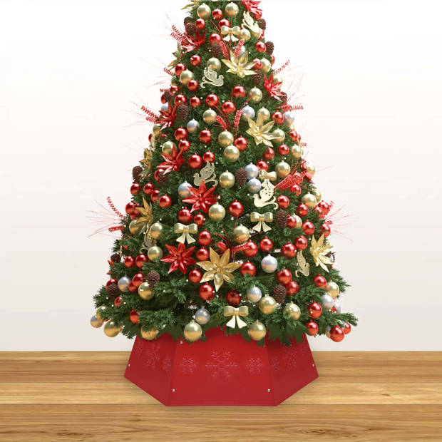 The Living Store Kerstboomkraag - Metaal - Rood - 52.5 cm/68 cm - H25cm - Montage vereist