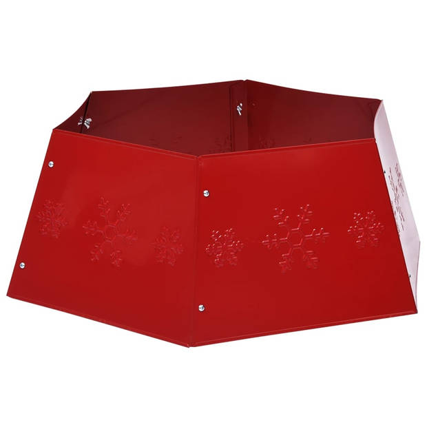 The Living Store Kerstboomkraag - Metaal - Rood - 52.5 cm/68 cm - H25cm - Montage vereist