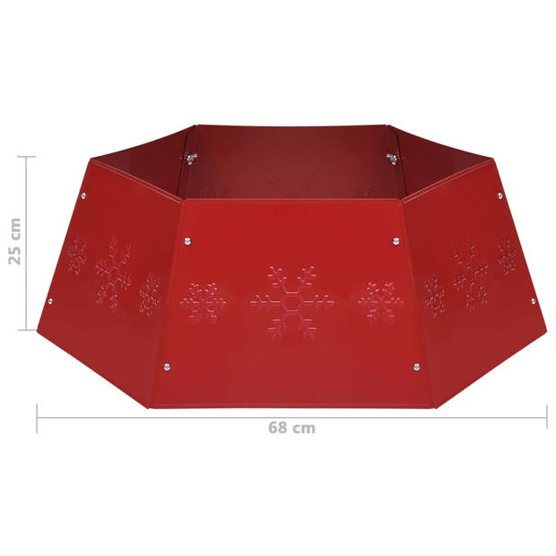 The Living Store Kerstboomkraag - Metaal - Rood - 52.5 cm/68 cm - H25cm - Montage vereist