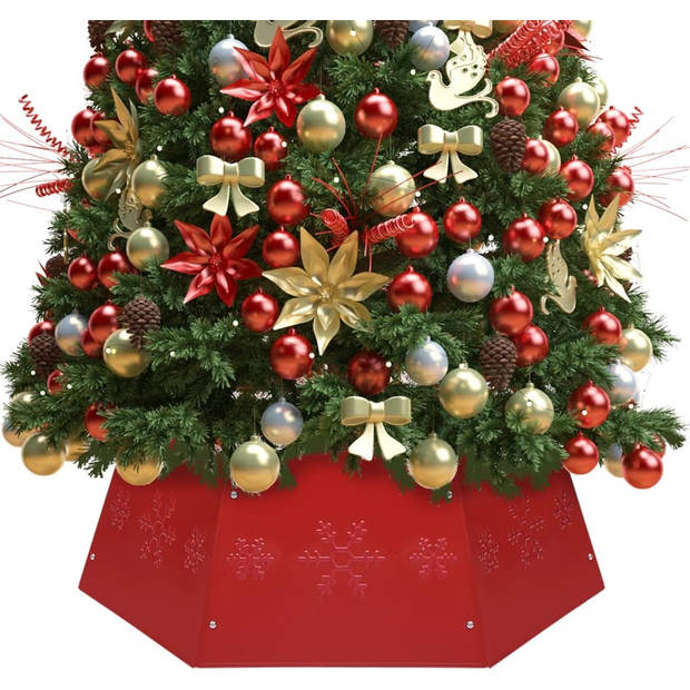 The Living Store Kerstboomkraag - Metaal - Rood - 52.5 cm/68 cm - H25cm - Montage vereist