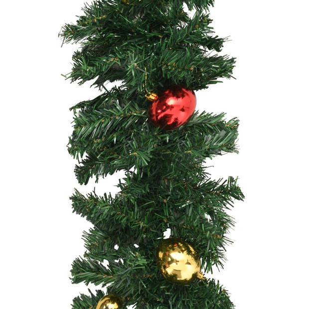 vidaXL Kerstslingers 4 st met kerstballen 270 cm PVC groen