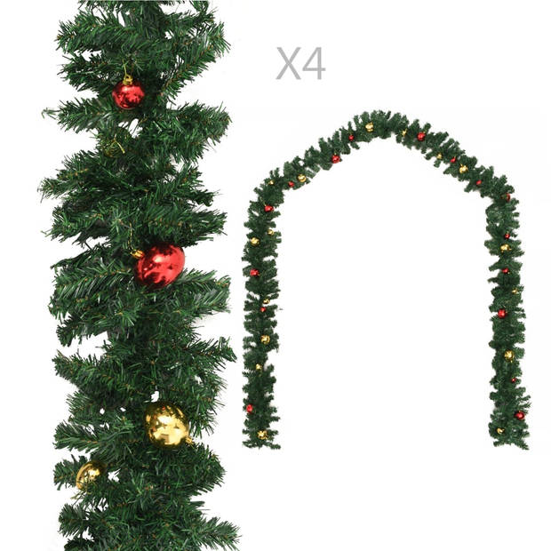 The Living Store Kerstslinger Guirlande - PVC - 4 x 270 cm - Groen