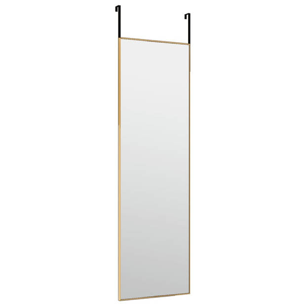 vidaXL Deurspiegel 30x100 cm glas en aluminium goudkleurig