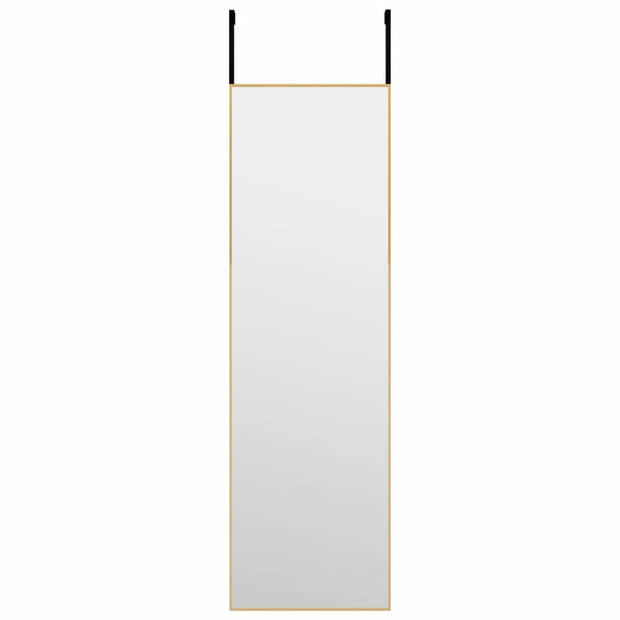 The Living Store Deurspiegel Goud - 30 x 100 - Aluminium Frame