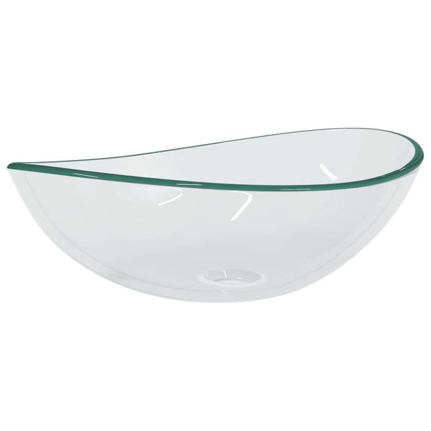 The Living Store gehard glas wastafel - 54.5 x 35 x 15.5 cm - transparant