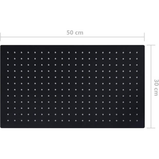 The Living Store Douchekop Rechthoekig - 50 x 30 - Anti-kalksproeiers - 240 sproeigaten