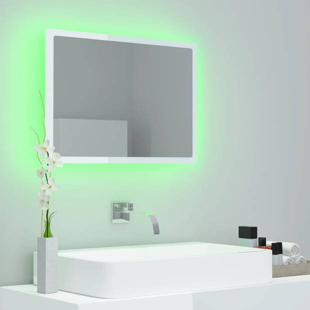The Living Store LED-spiegel Wit 60x8.5x37 cm - met RGB-licht
