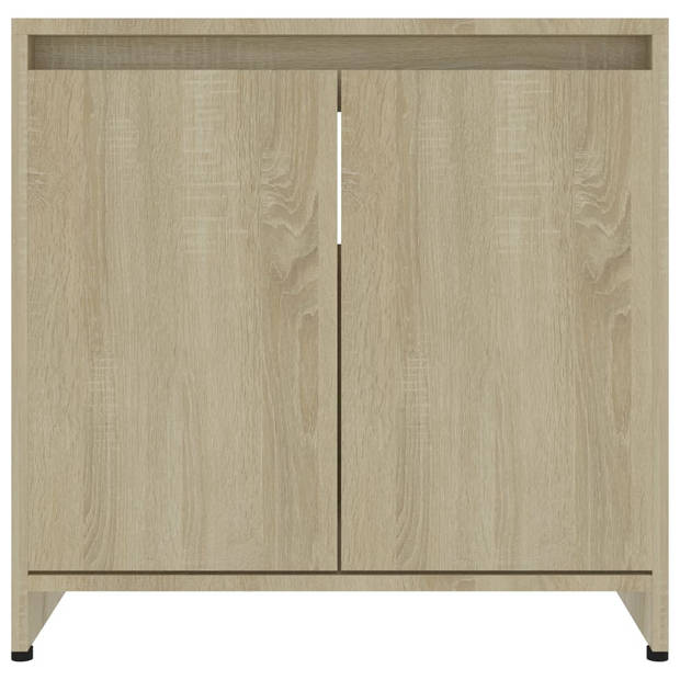 The Living Store Badkaast Sonoma Eiken - 60 x 33 x 61 cm - Met 1 vak en 2 deuren