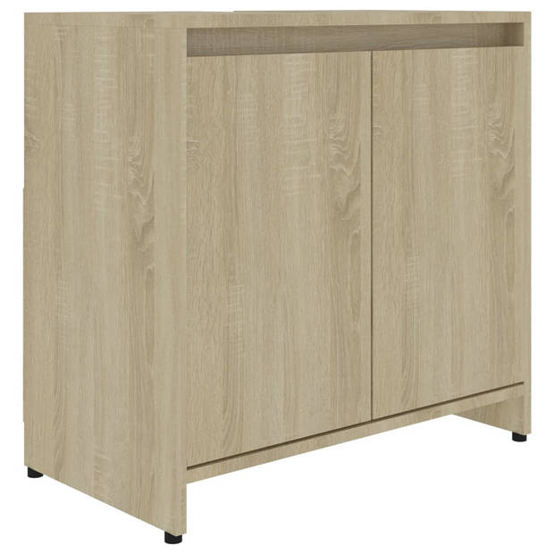 The Living Store Badkaast Sonoma Eiken - 60 x 33 x 61 cm - Met 1 vak en 2 deuren