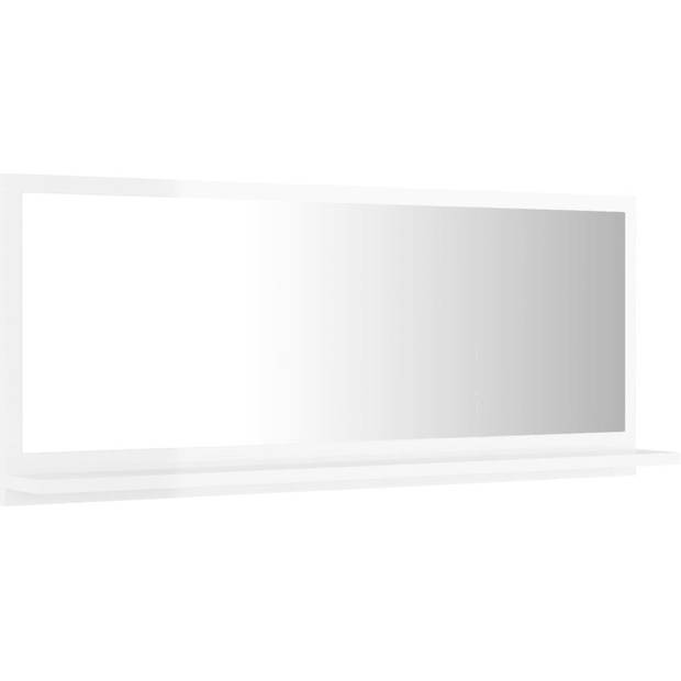 The Living Store Wandspiegel - Hoogglans wit - 90 x 10.5 x 37 cm (B x D x H)