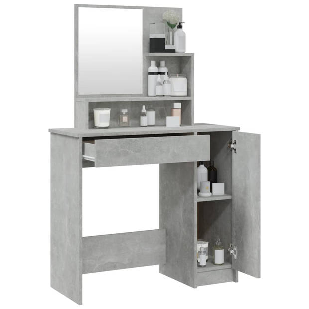 The Living Store Kaptafel Betongrijs - The Living Store - Woonaccessoires - 86.5 x 35 x 136 cm - Hoogwaardig hout