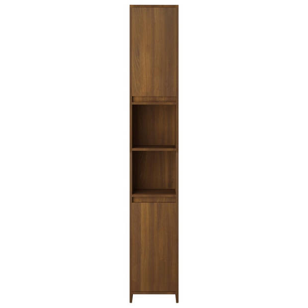 The Living Store Badkaast Bruineiken - Hoge Kast 30x30x183.5cm - Veel Opbergruimte